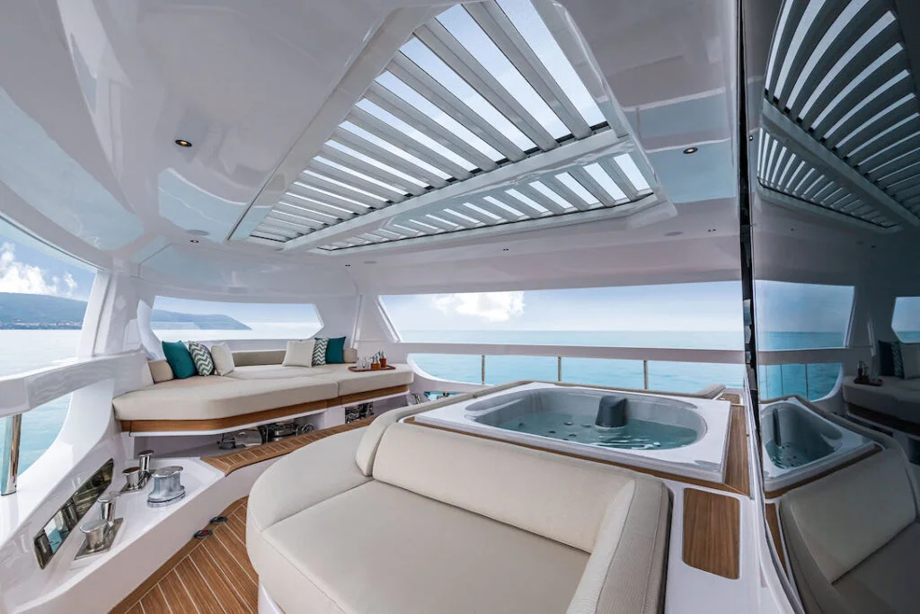 ferretti yacht infynito 90 interior jacuzzi deck yacht for sale indonesia