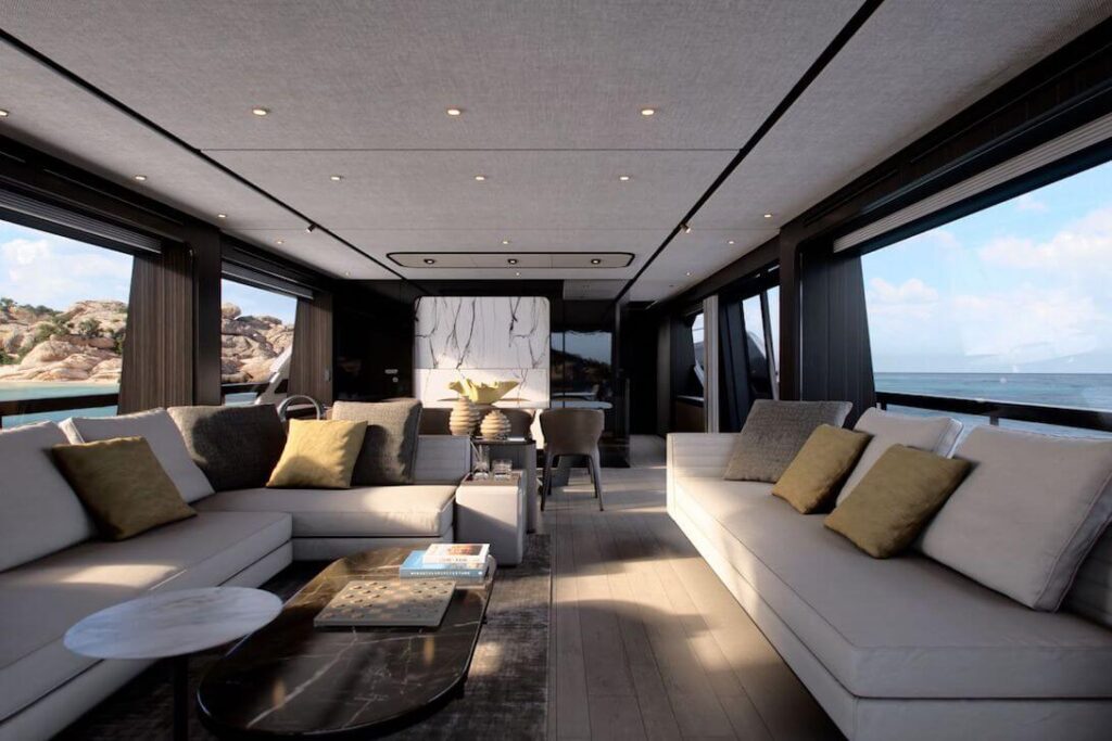 ferretti yachts 940 saloon area