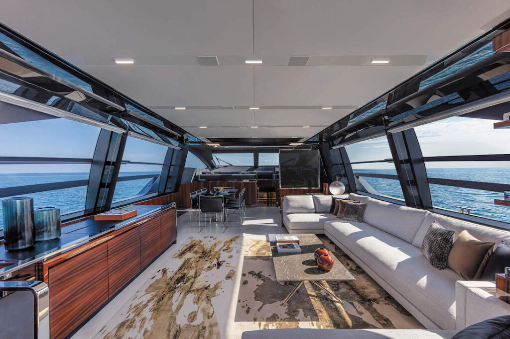 riva 88' folgore interior deck yacht broker indonesia