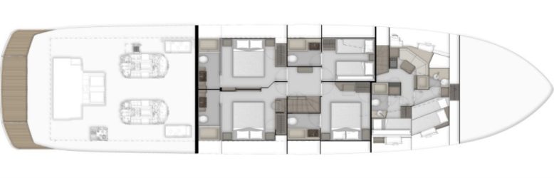 ferreti yachts 940 project layout lowerdeck