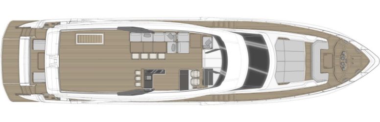 ferreti yachts 940 project layout sundeck