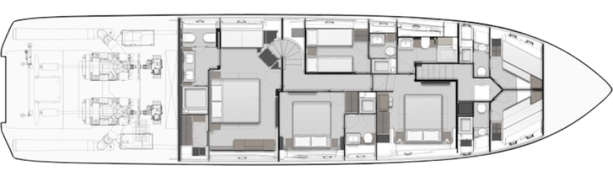 ferretti yacht 860 layout lower deck tenggara marine exclusive yacht broker indonesia jpg