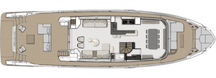 ferretti yacht infynito 90 layout maindeck show kitchen opt exclusive yacht broker indonesia