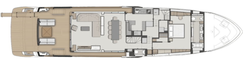 ferretti yachts flybridge 1000skydeck layout maindeck cruising authorized yacht broker indonesia